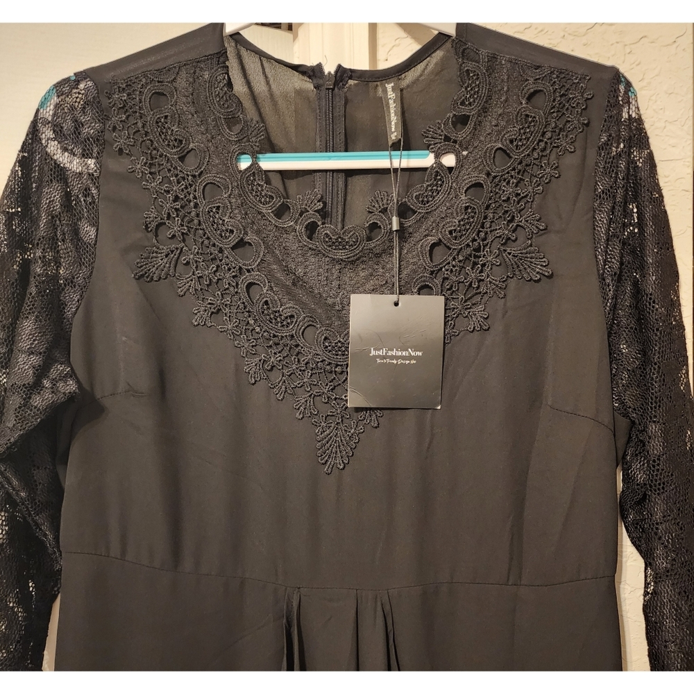 New JustFashionNow Midi Length Dress Formal Black Size XL - Picture 6 of 7